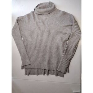 CYRUS Women's Grey Ribbed Knit Turtleneck Sweater Size L